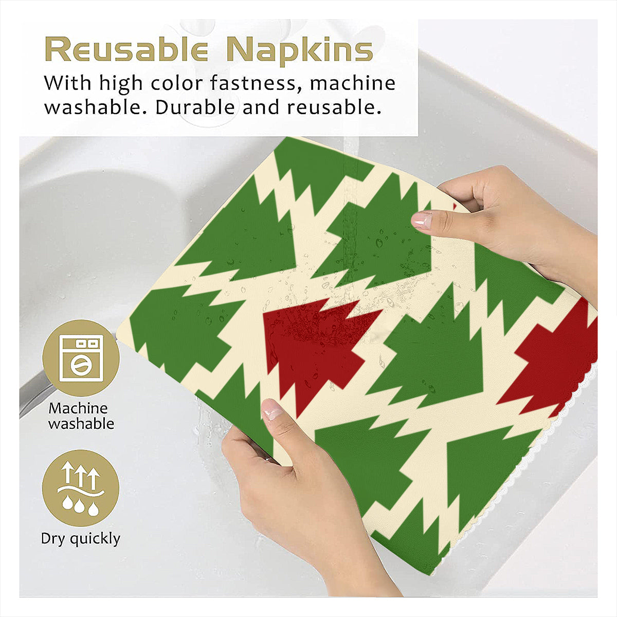 Christmas pattern Napkin Fabric| Polyester