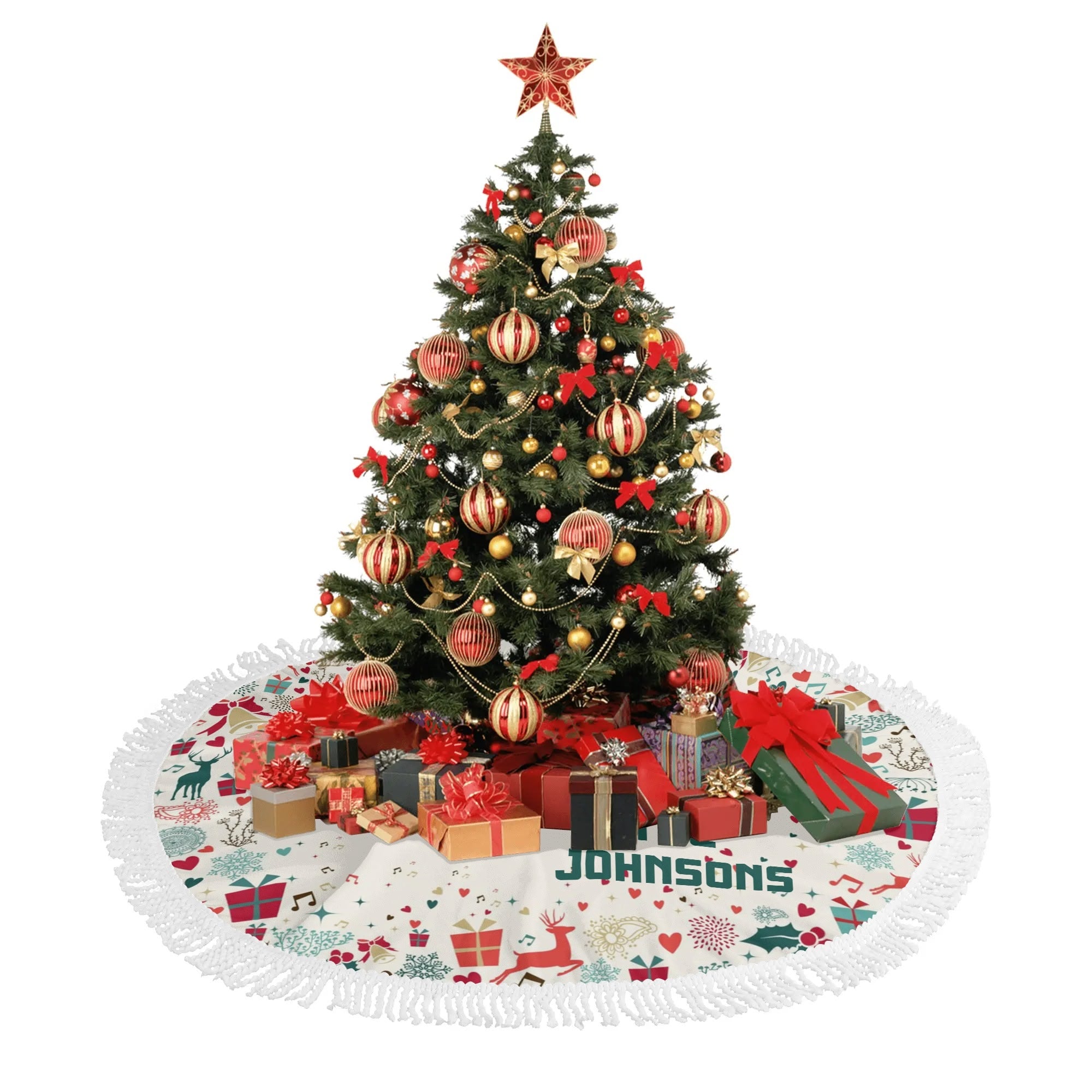 Fringed Christmas Tree Skirts