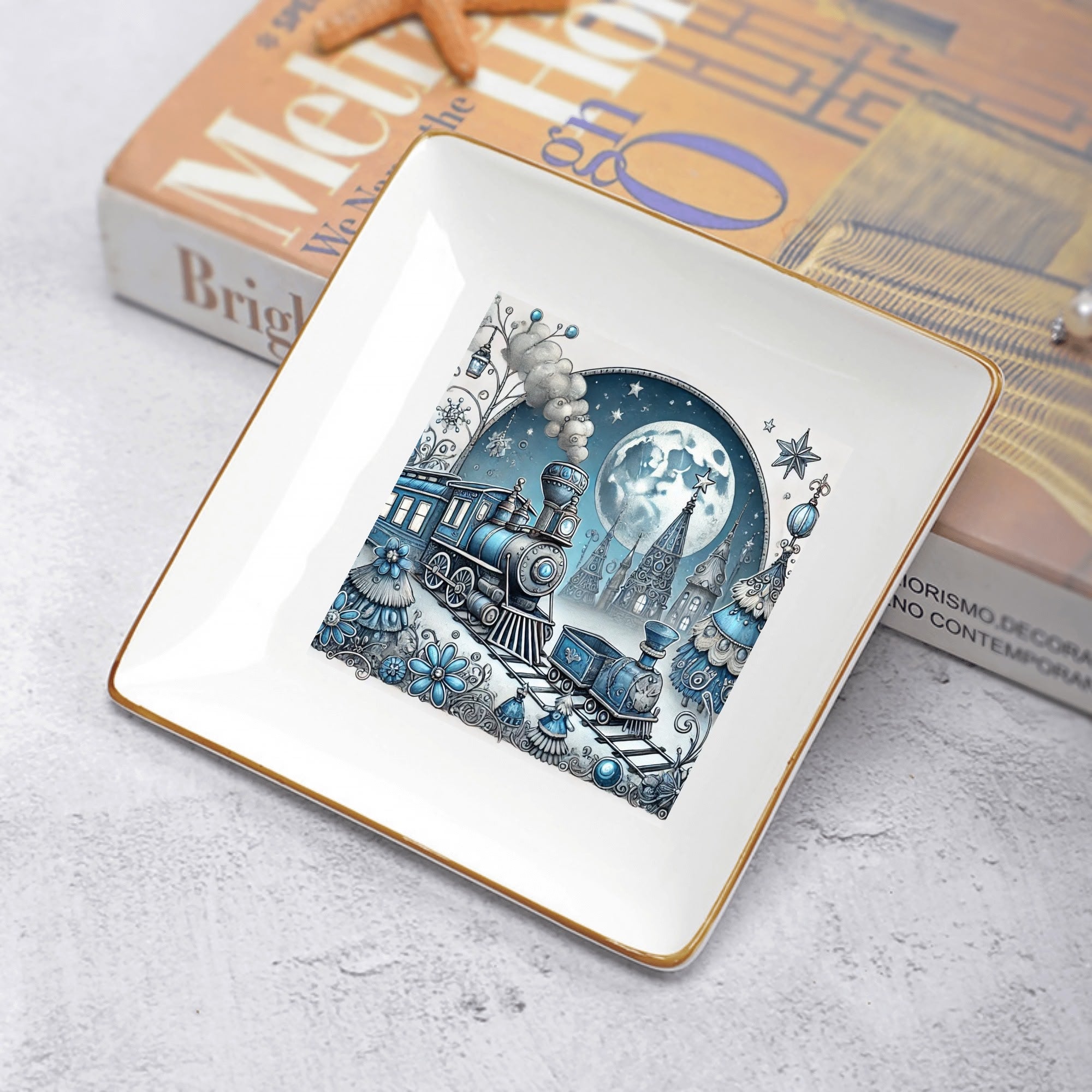 Custom Ceramic Square Dinner Plates Appetizer Plates 1 Pcs ,2 Pcs, 4 Pcs Christmas decoration