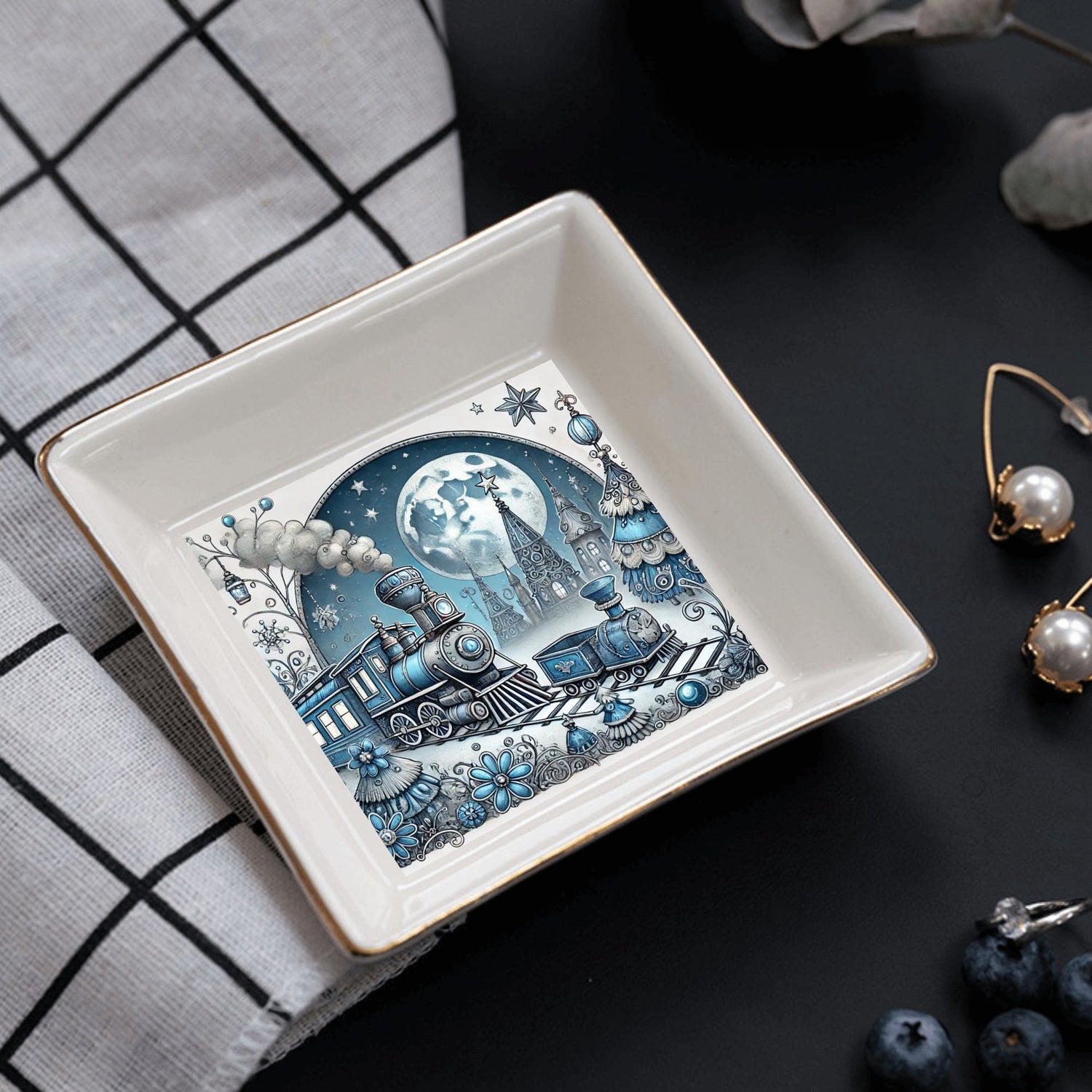Custom Ceramic Square Dinner Plates Appetizer Plates 1 Pcs ,2 Pcs, 4 Pcs Christmas decoration