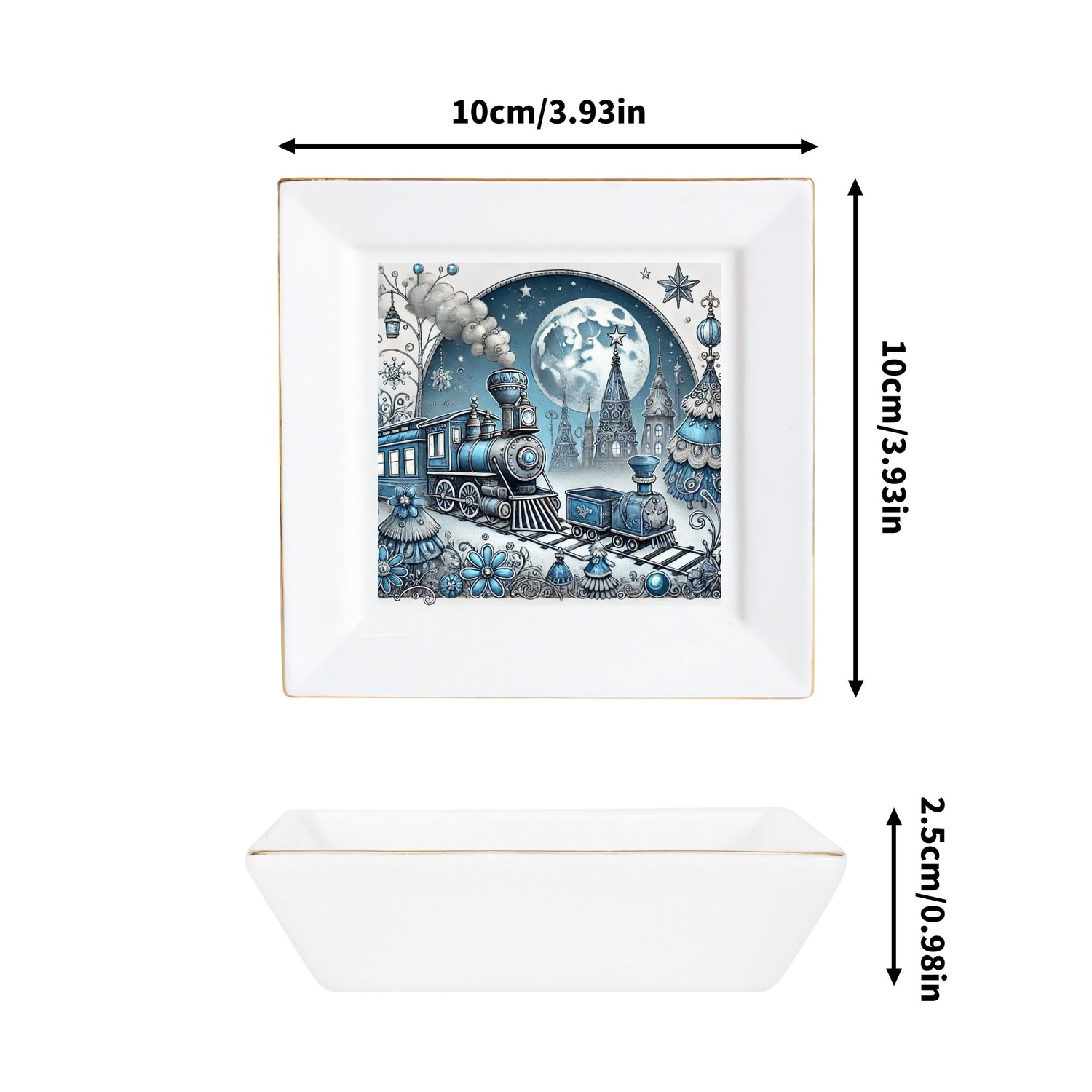Custom Ceramic Square Dinner Plates Appetizer Plates 1 Pcs ,2 Pcs, 4 Pcs Christmas decoration
