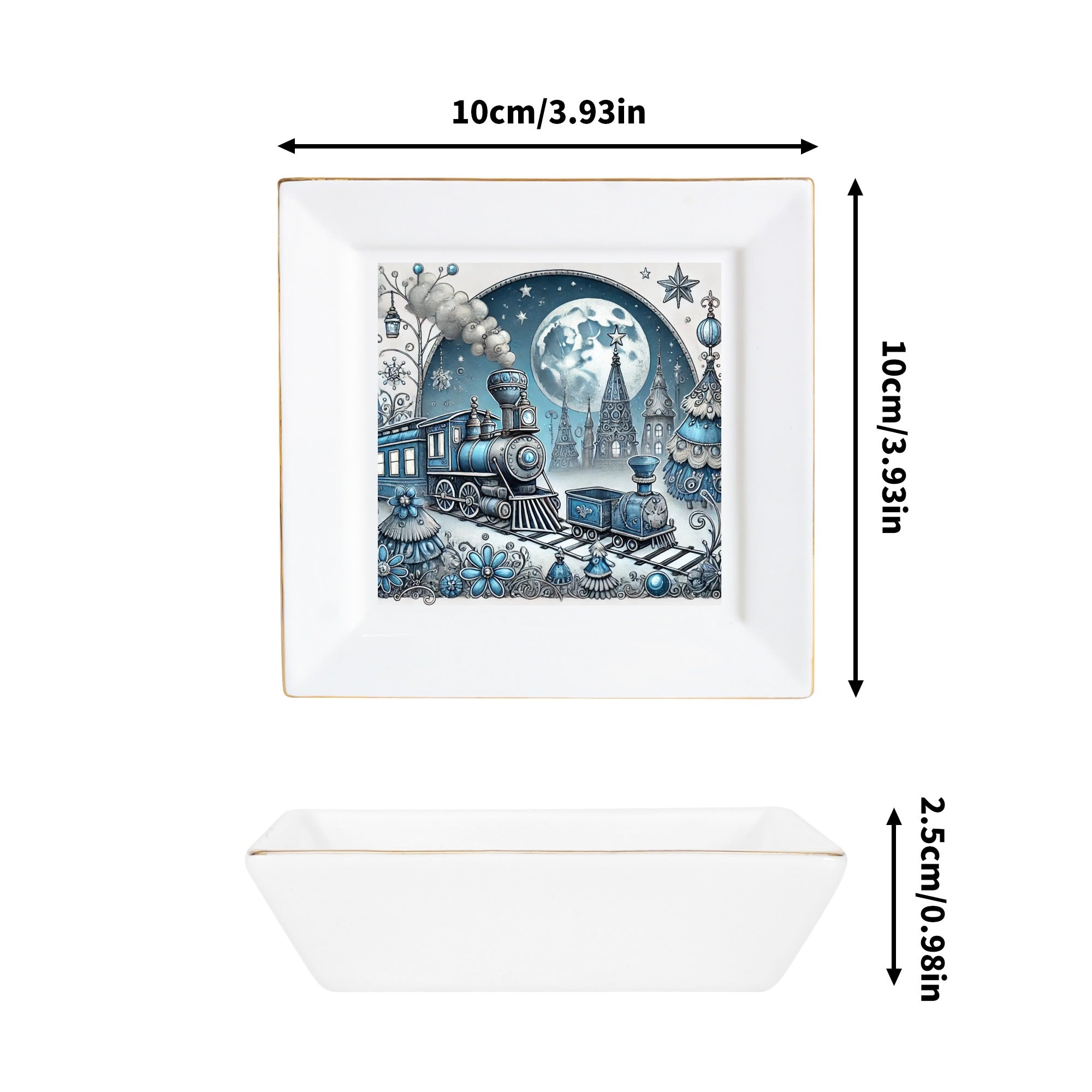 Custom Ceramic Square Dinner Plates Appetizer Plates 1 Pcs ,2 Pcs, 4 Pcs Christmas decoration