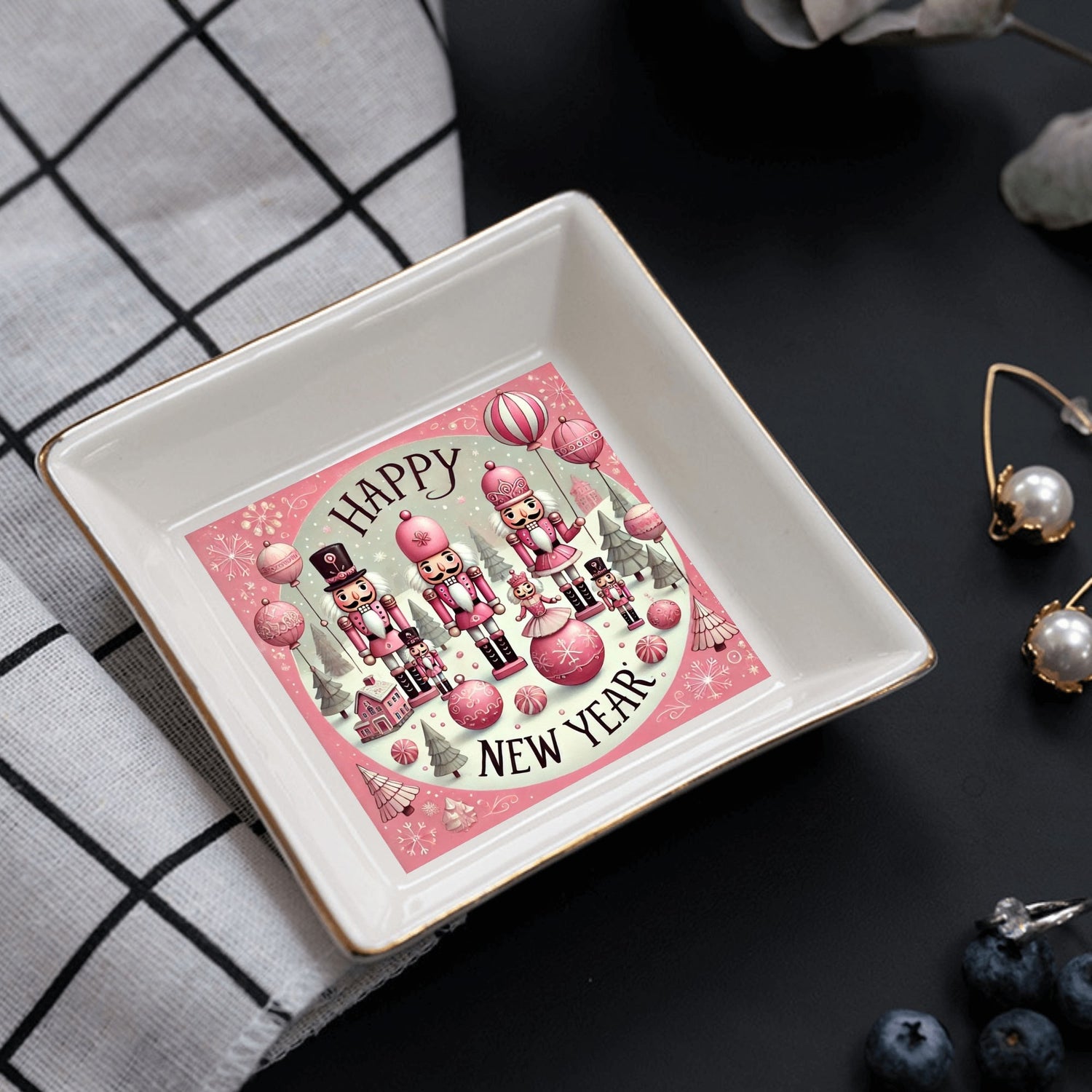 Custom Ceramic Square Dinner Plates Appetizer Plates 1 Pcs ,2 Pcs, 4 Pcs Christmas decoration