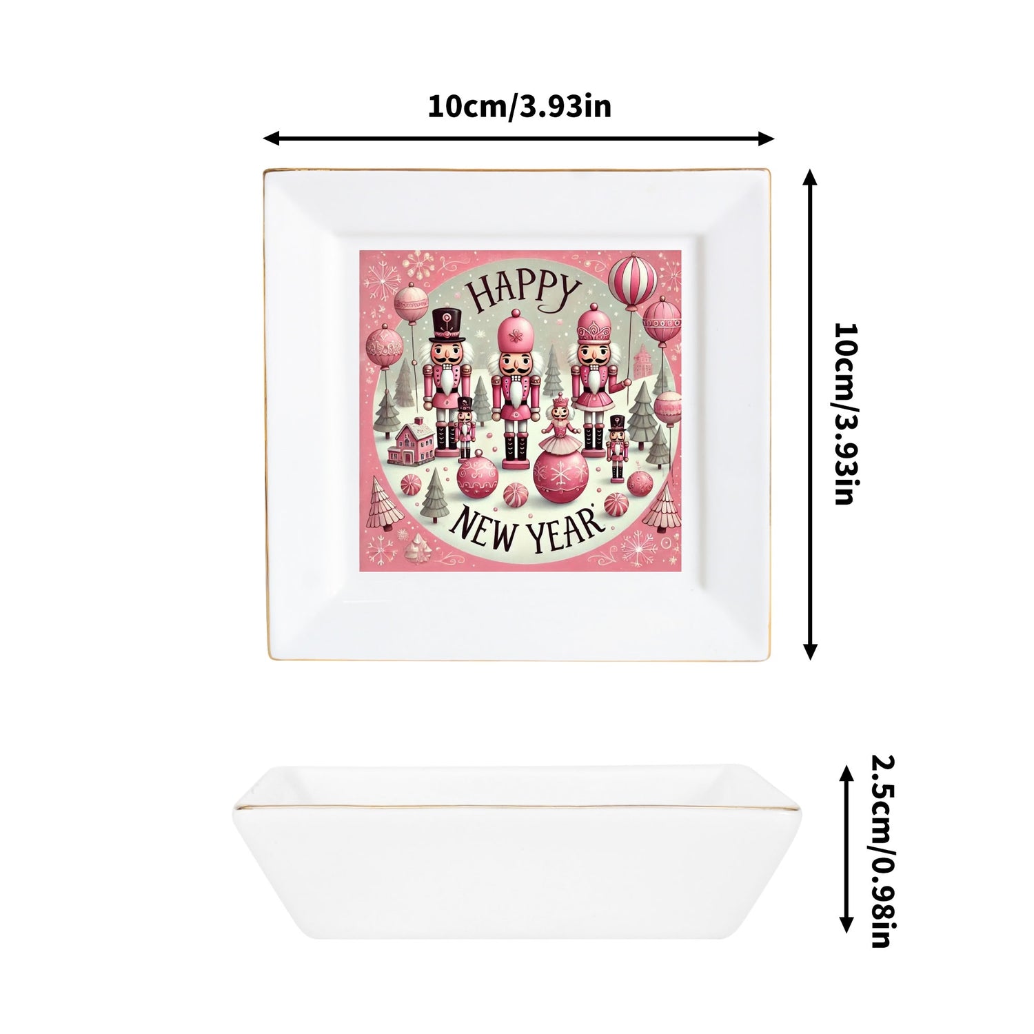 Custom Ceramic Square Dinner Plates Appetizer Plates 1 Pcs ,2 Pcs, 4 Pcs Christmas decoration
