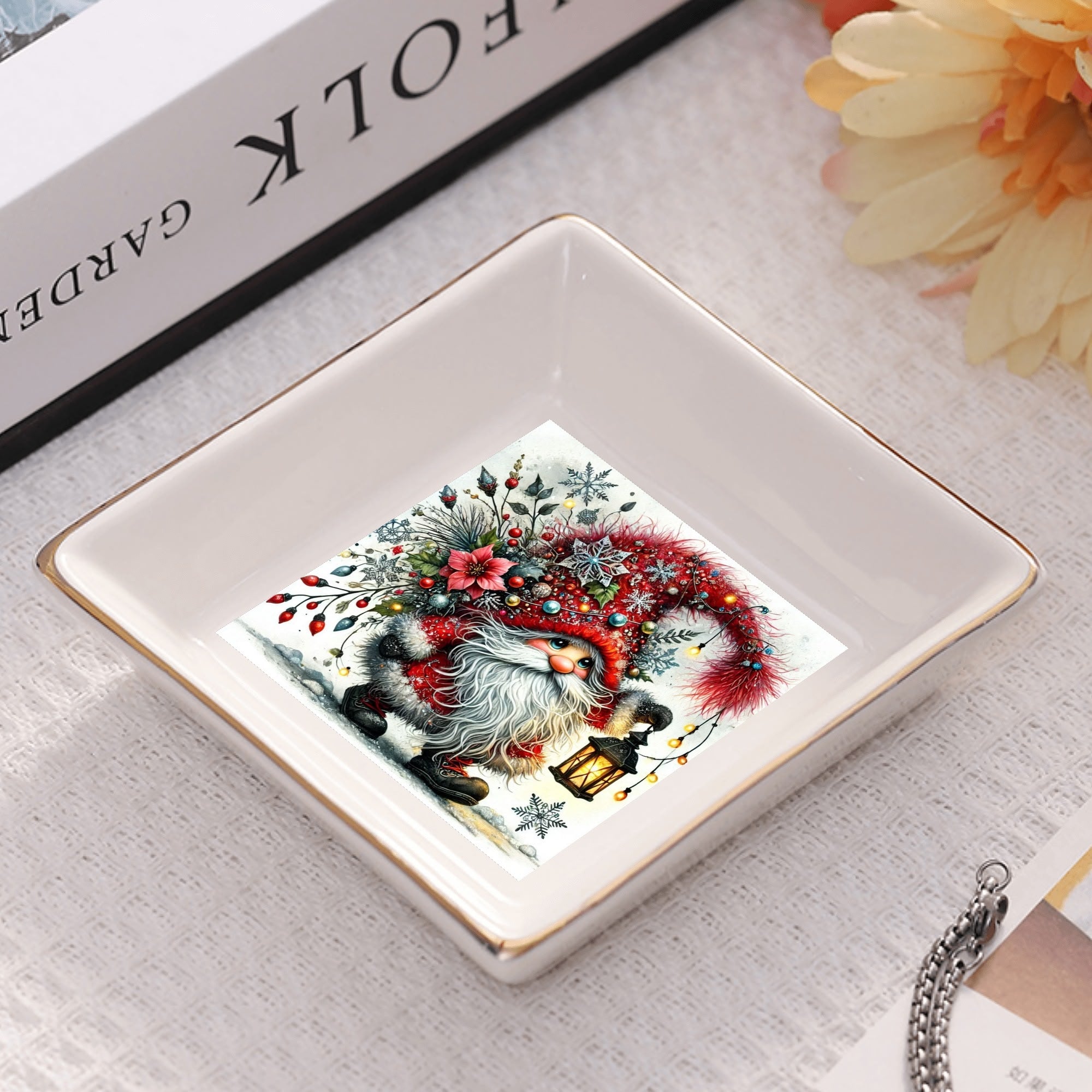 Custom Ceramic Square Dinner Plates Appetizer Plates 1 Pcs ,2 Pcs, 4 Pcs Christmas decoration