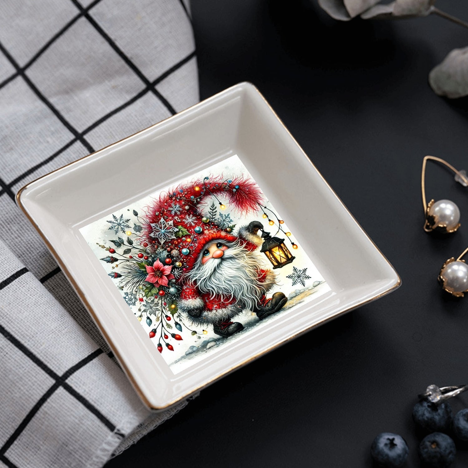 Custom Ceramic Square Dinner Plates Appetizer Plates 1 Pcs ,2 Pcs, 4 Pcs Christmas decoration
