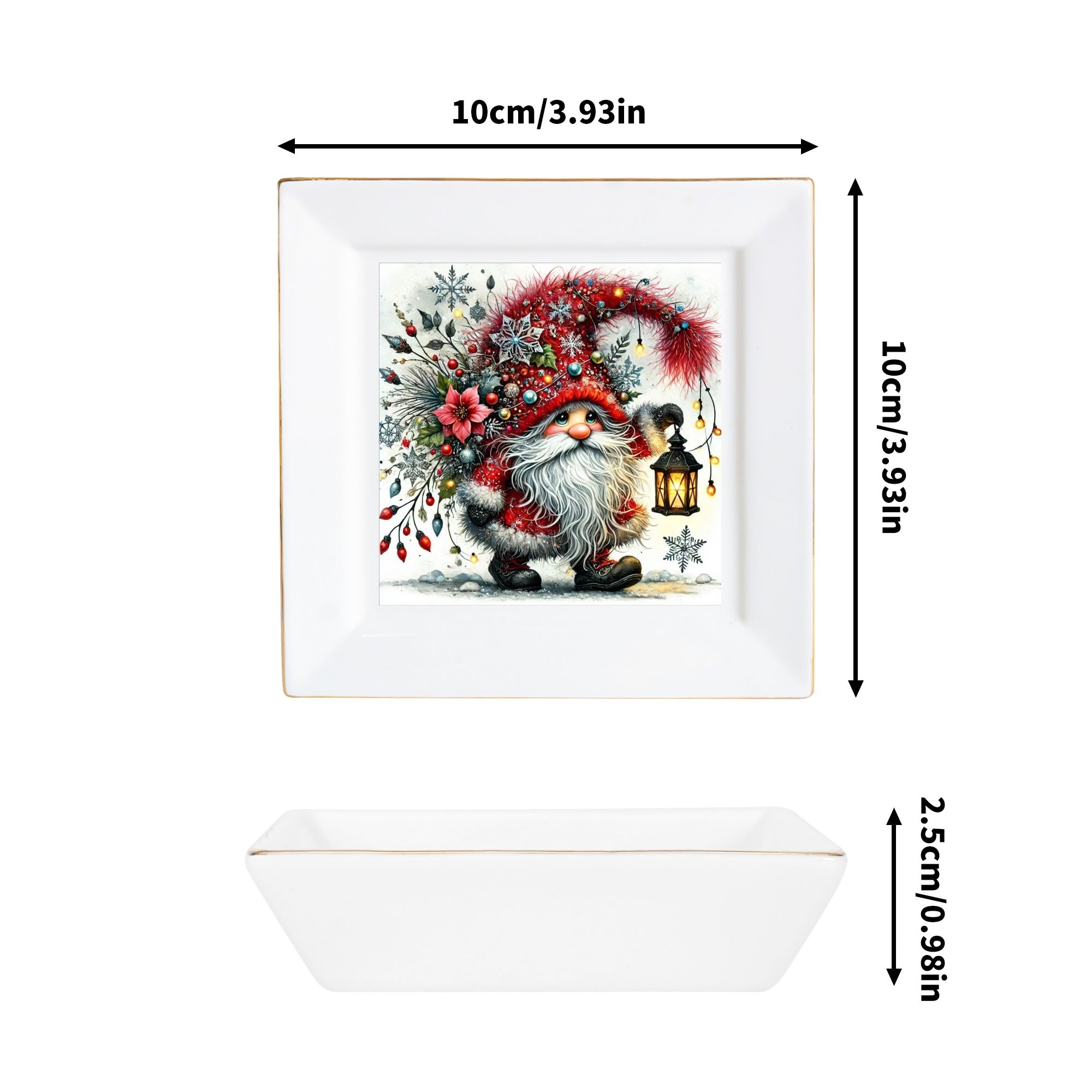 Custom Ceramic Square Dinner Plates Appetizer Plates 1 Pcs ,2 Pcs, 4 Pcs Christmas decoration