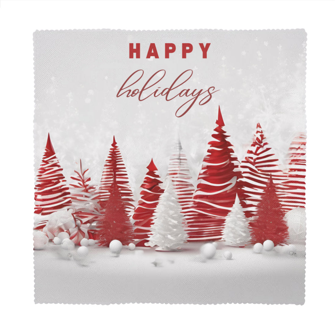 Napkin Fabric| Polyester - happy (3) - White / 6PCS - ChristmasLoving.Shop