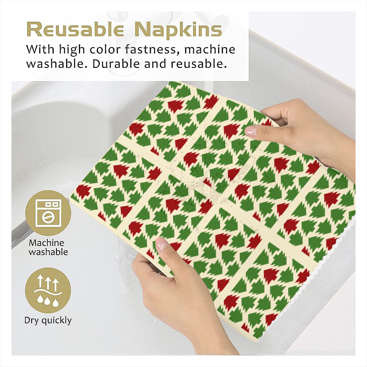 Christmas pattern Napkin Fabric| Polyester