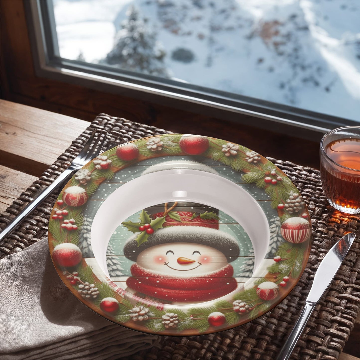 Bowl with Snowman Christmas decoration