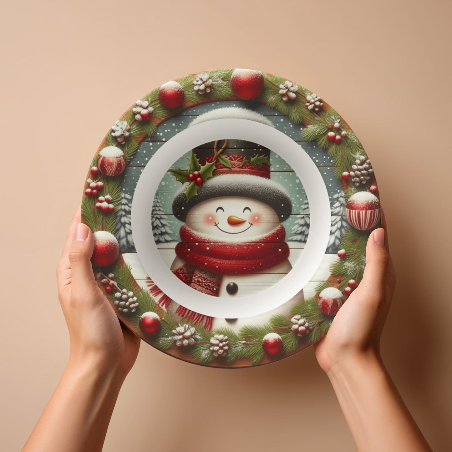 Bowl with Snowman Christmas decoration