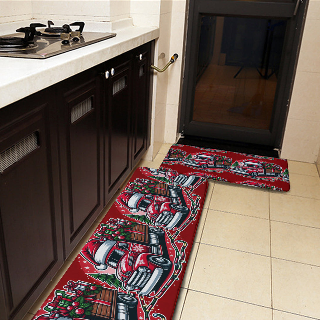 Kitchen Mat Christmas Truck