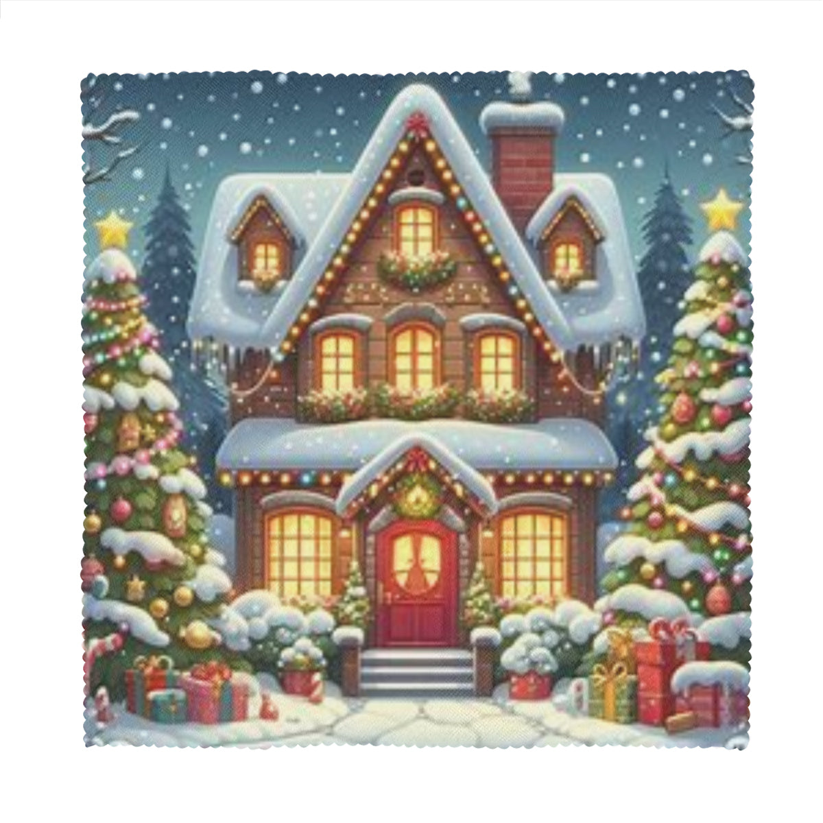 Napkin Fabric| Polyester - design 1 - White / 6PCS - ChristmasLoving.Shop
