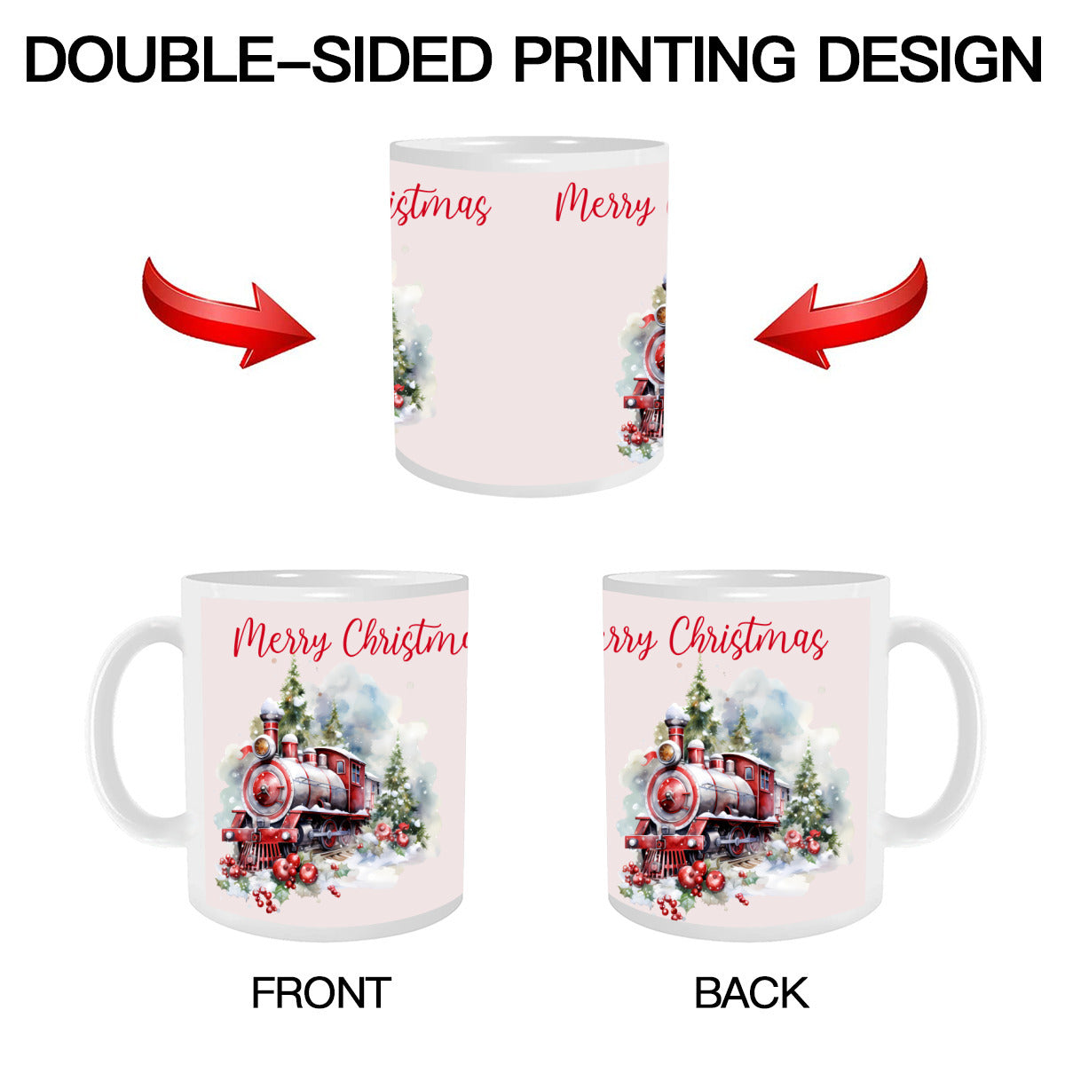 Christmas Train High Quality Scratch Resistant Mug (325ml/11oz) | Ceramic