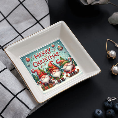 Custom Ceramic Square Dinner Plates Appetizer Plates 1 Pcs ,2 Pcs, 4 Pcs Christmas decoration