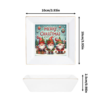 Custom Ceramic Square Dinner Plates Appetizer Plates 1 Pcs ,2 Pcs, 4 Pcs Christmas decoration