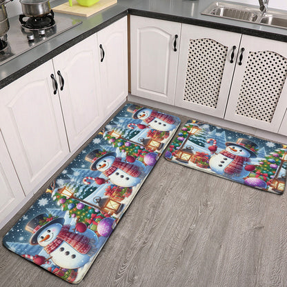 Kitchen Mat Christmas Snowman