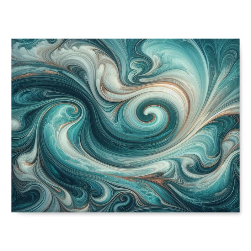 Epoxy Look Cutting Board β Turquoise and White Design