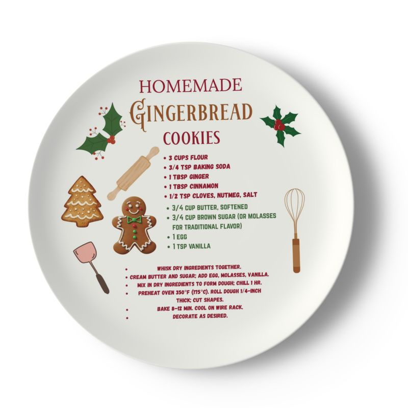 Christmas China Plate with Gingerbread recipe