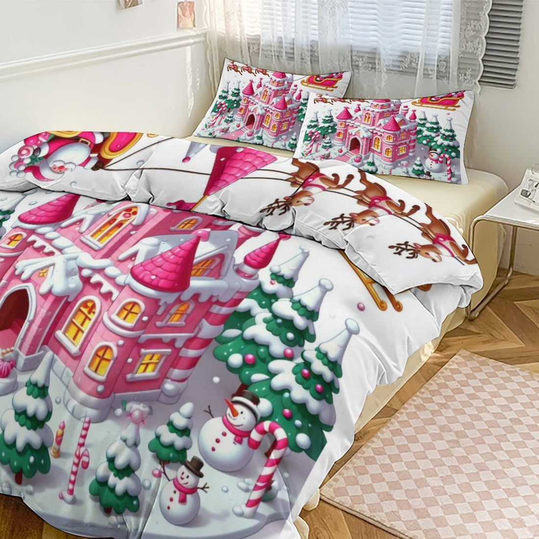 3-Piece Bedding Set-102"x90"/ 259x229cm (Dual-sided Printing)