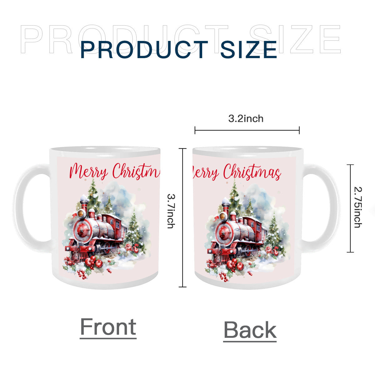 Christmas Train High Quality Scratch Resistant Mug (325ml/11oz) | Ceramic