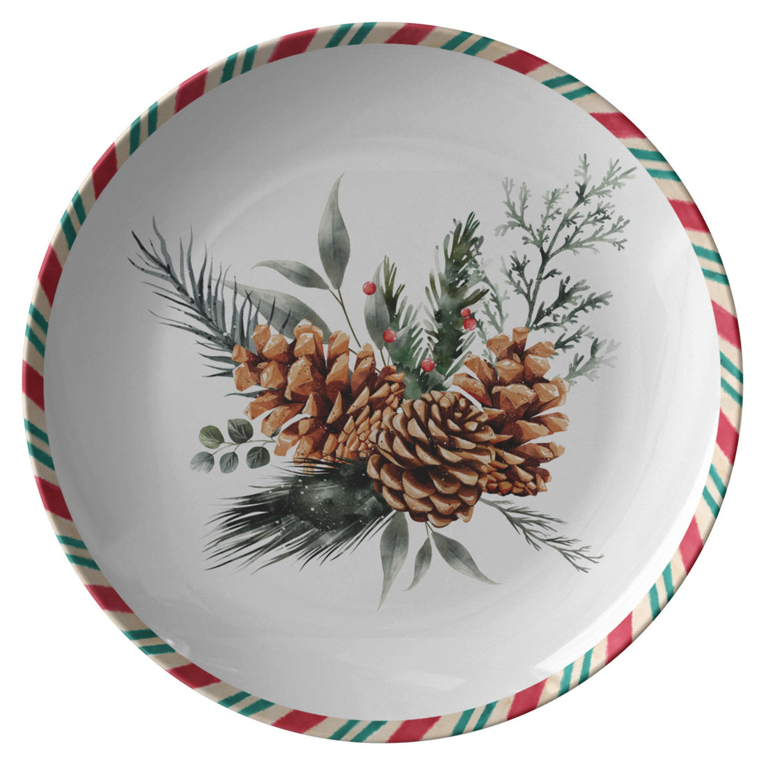 Christmas Decoration Plate, Holiday Table Decor, Red Green Serving DisPRODUCT INFORMATION10" dinner plate manufactured from revolutionaryΒ polymer that is:
Microwave Safe
Oven Safe (250Β° up to 1 hour)
Dishwasher Safe
CPSC-Certified
FDAChristmasLoving.Shop