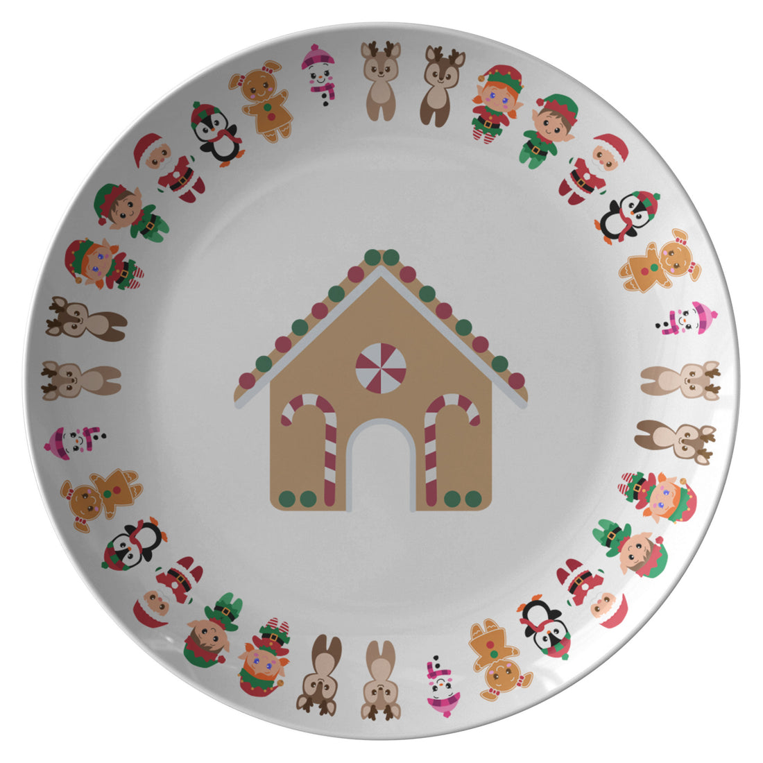 Christmas House Plate, Festive Holiday Tableware, Seasonal Serving PlaPRODUCT INFORMATION10" dinner plate manufactured from revolutionaryΒ polymer that is:
Microwave Safe
Oven Safe (250Β° up to 1 hour)
Dishwasher Safe
CPSC-Certified
FDAChristmasLoving.Shop