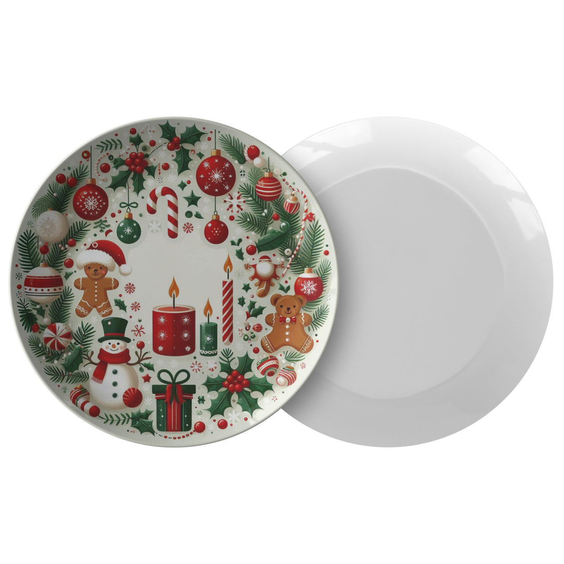 Christmas PlatePRODUCT INFORMATION10" dinner plate manufactured from revolutionaryΒ polymer that is:
Microwave Safe
Oven Safe (250Β° up to 1 hour)
Dishwasher Safe
CPSC-Certified
FDAChristmasLoving.Shop