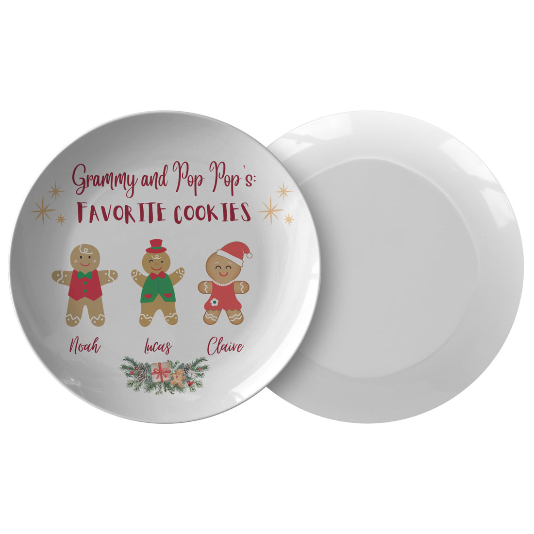 Christmas Plate Granny and Pop Pop personalized