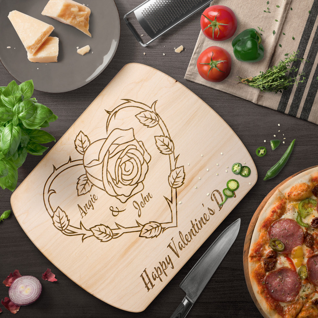 Personalized Cutting Board Happy Valentine&