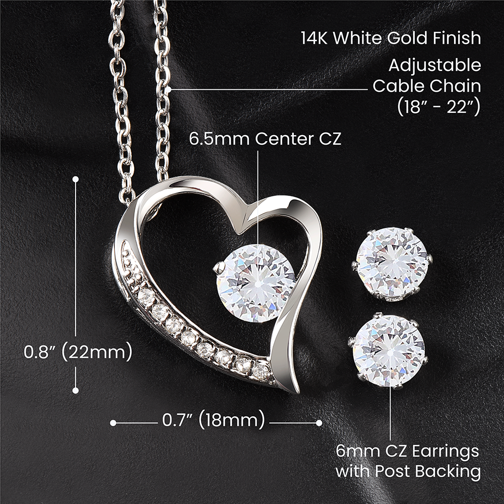 Forever Love Necklace & Earring Set Merry Christmas