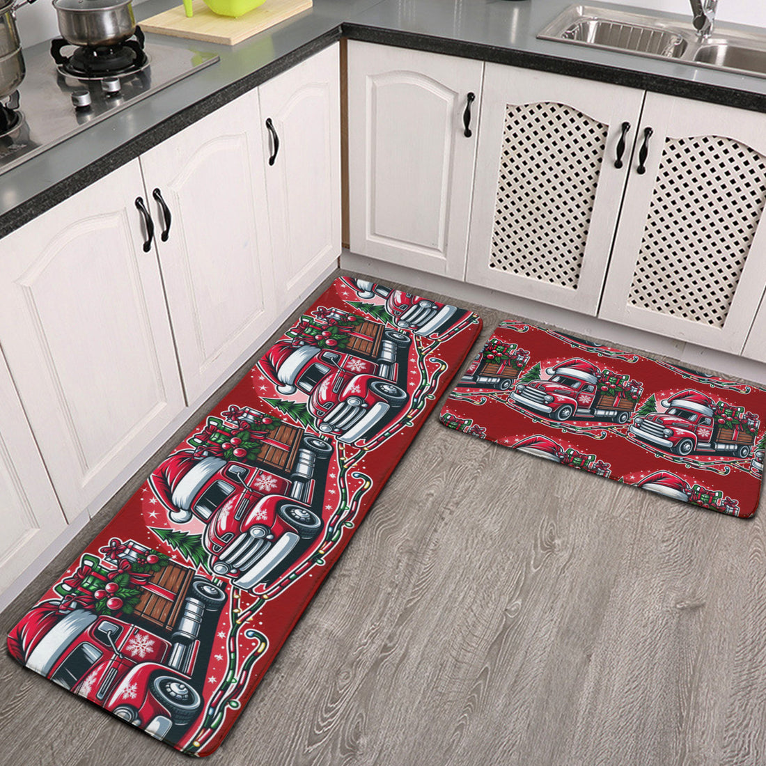 Kitchen Mat Christmas Truck
