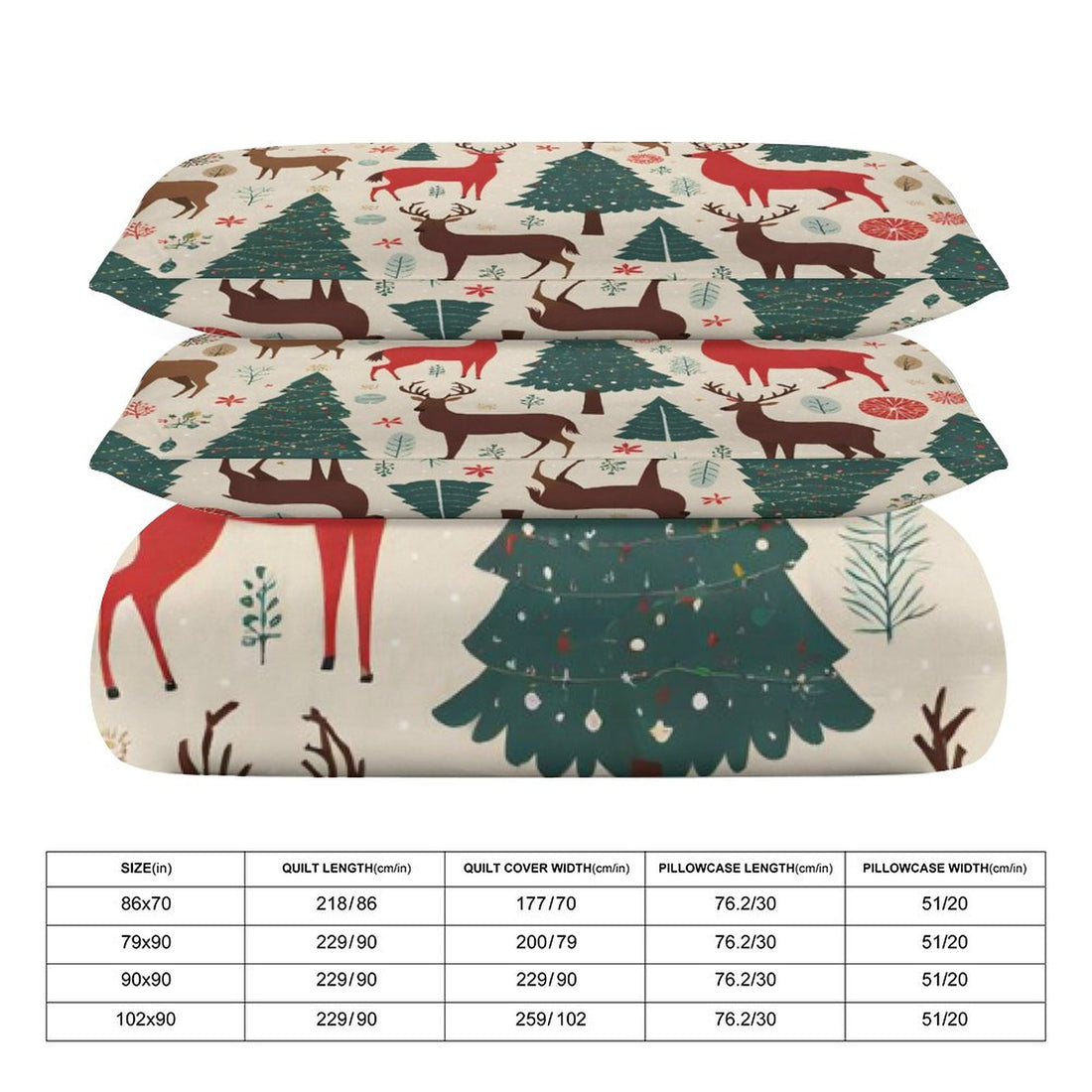 3-Piece Bedding Set-90&quot;x90&quot;/ 229x229cm (Dual-sided Printing)