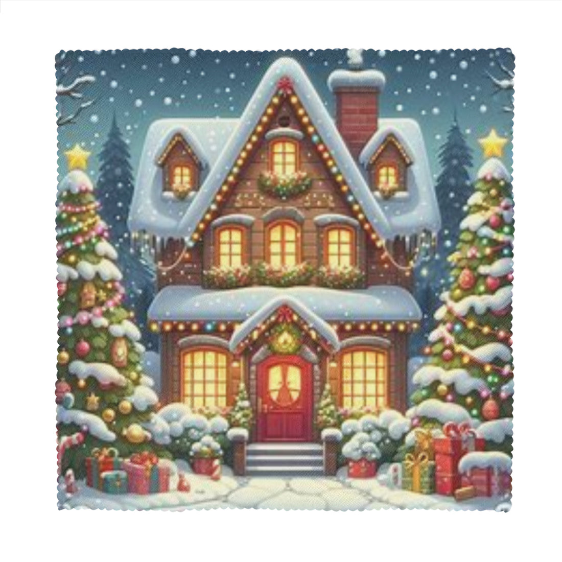 Napkin Fabric| Polyester - design 1 - White / 6PCS - ChristmasLoving.Shop