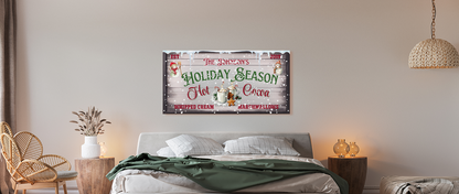 Personalized Hot Cocoa Christmas Sign – Modern Farmhouse Holiday Wall Decor – Festive Seasonal Canvas Print